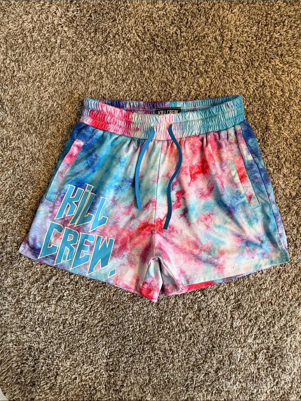 Kill Crew ‘MUAY THAI SHORTS (MID THIGH CUT) TIE DYE-COTTON CANDY’